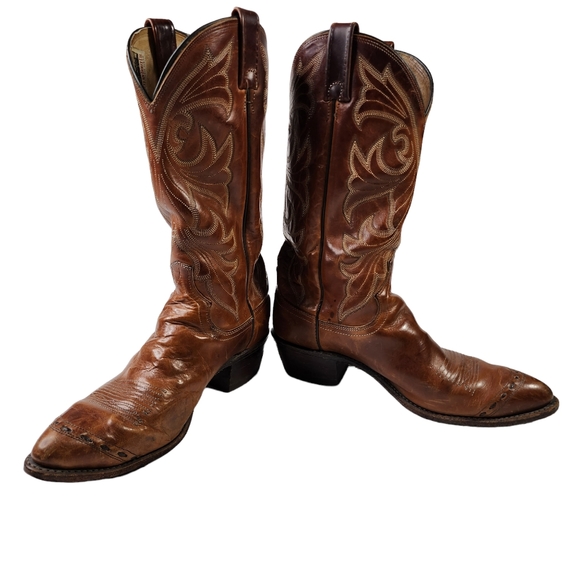 DAN POST MENS BROWN LEATHER WESTERN/COWBOY BOOTS SZ 9 D STYLE 233086/16625 - Picture 6 of 10